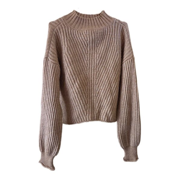 SO Goods for Life Long Sleeve Tan Crew Neck Soft Sweater - Picture 1 of 3